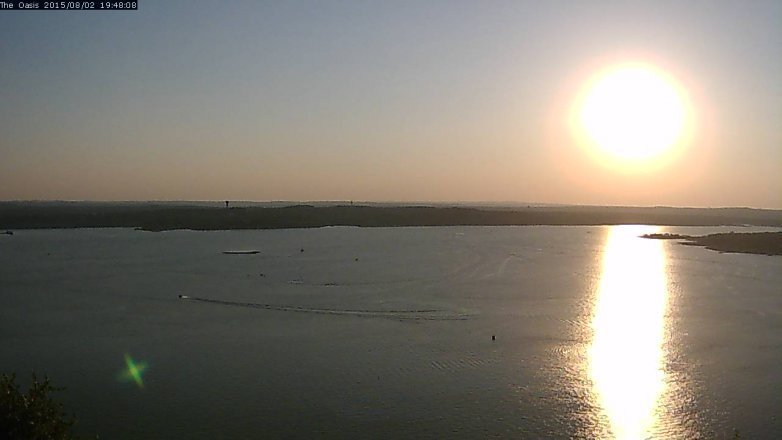Lake Travis webcam, August 2, 2015 6:55 PM CT