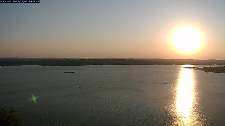 Lake Travis webcam, August 2, 2015 7:05 PM CT