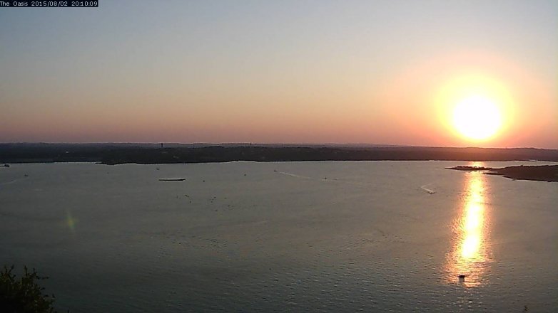 Lake Travis webcam, August 2, 2015 7:15 PM CT