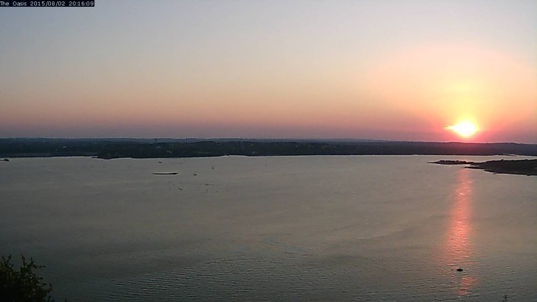 Lake Travis webcam, August 2, 2015 7:20 PM CT