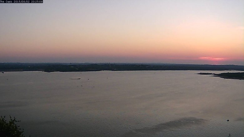 Lake Travis webcam, August 2, 2015 7:30 PM CT