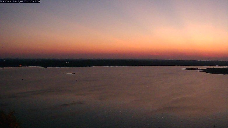 Lake Travis webcam, August 2, 2015 7:50 PM CT
