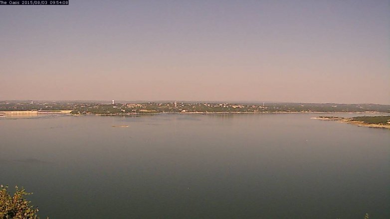 Lake Travis webcam, August 3, 2015 9:00 AM CT