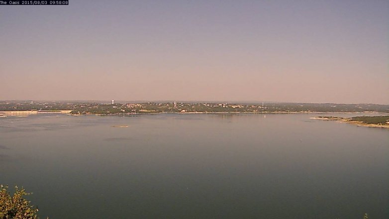 Lake Travis webcam, August 3, 2015 9:05 AM CT