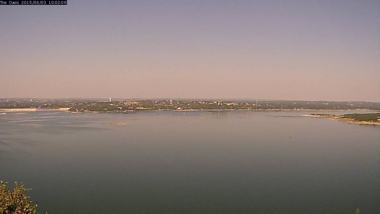 Lake Travis webcam, August 3, 2015 9:10 AM CT