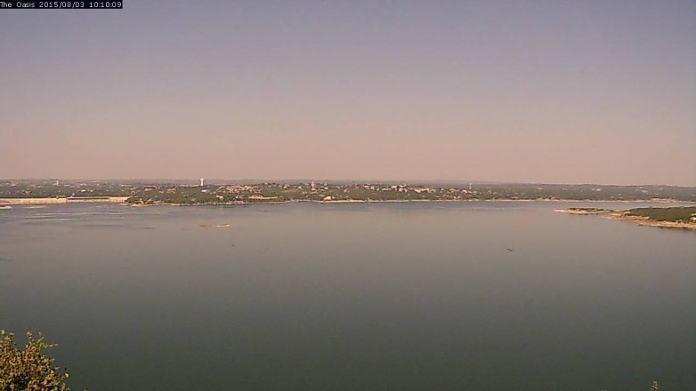 Lake Travis webcam, August 3, 2015 9:15 AM CT