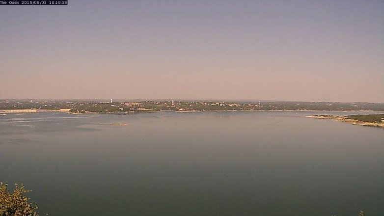 Lake Travis webcam, August 3, 2015 9:25 AM CT
