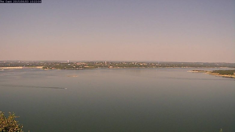 Lake Travis webcam, August 3, 2015 9:30 AM CT