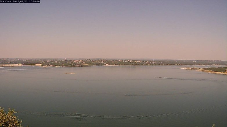 Lake Travis webcam, August 3, 2015 9:35 AM CT