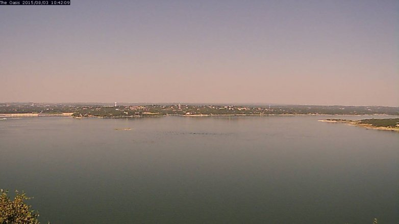 Lake Travis webcam, August 3, 2015 9:50 AM CT