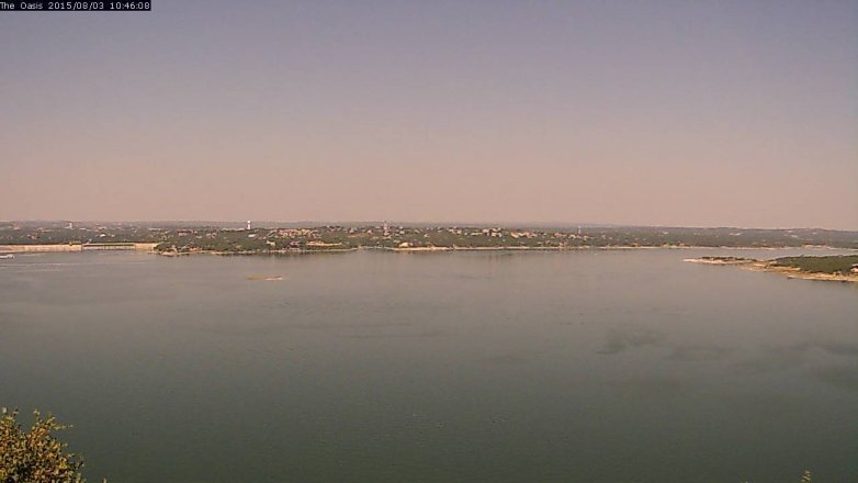 Lake Travis webcam, August 3, 2015 9:55 AM CT