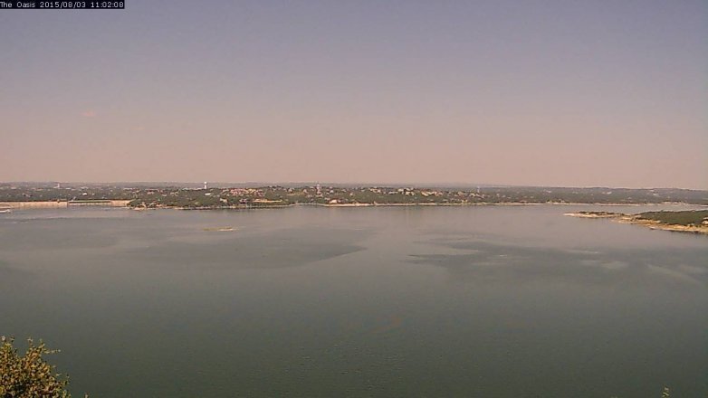 Lake Travis webcam, August 3, 2015 10:10 AM CT