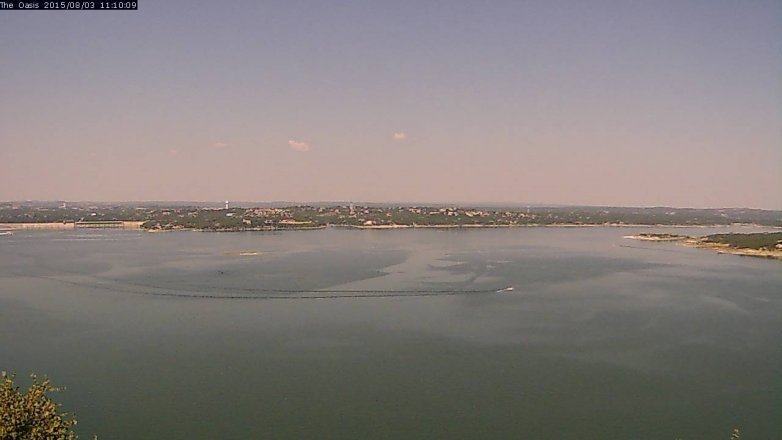 Lake Travis webcam, August 3, 2015 10:15 AM CT