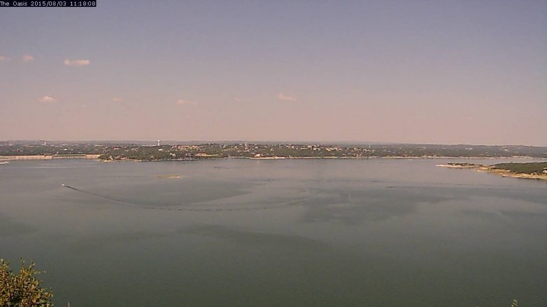 Lake Travis webcam, August 3, 2015 10:25 AM CT