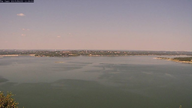 Lake Travis webcam, August 3, 2015 10:35 AM CT