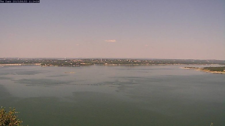 Lake Travis webcam, August 3, 2015 10:40 AM CT