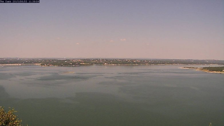 Lake Travis webcam, August 3, 2015 10:45 AM CT