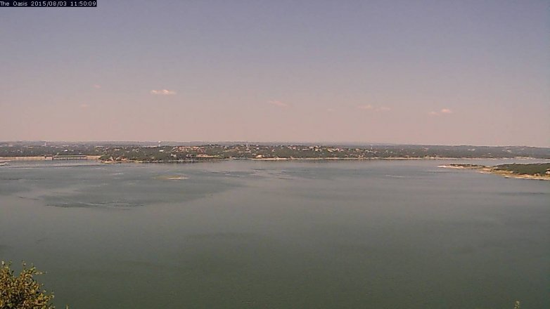 Lake Travis webcam, August 3, 2015 10:55 AM CT