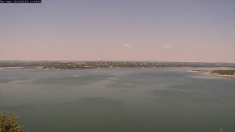 Lake Travis webcam, August 3, 2015 11:05 AM CT