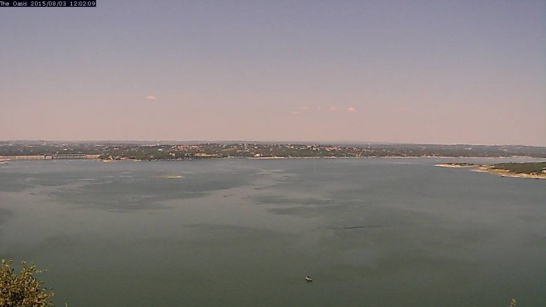Lake Travis webcam, August 3, 2015 11:10 AM CT
