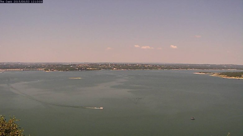 Lake Travis webcam, August 3, 2015 11:20 AM CT