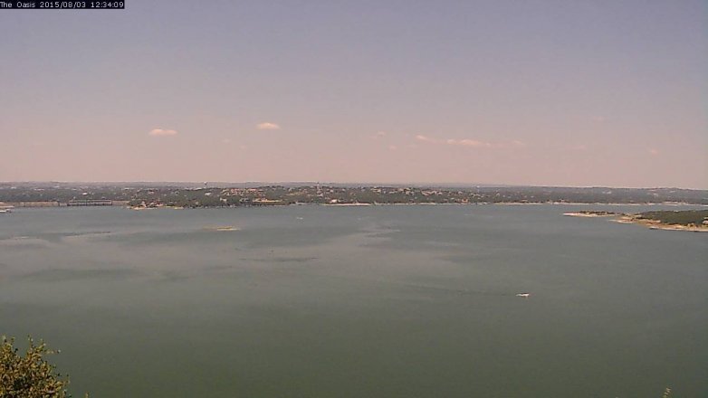 Lake Travis webcam, August 3, 2015 11:40 AM CT
