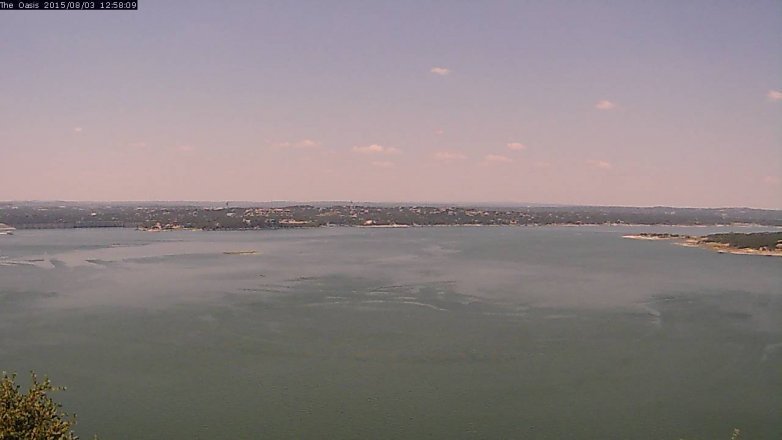 Lake Travis webcam, August 3, 2015 12:05 PM CT