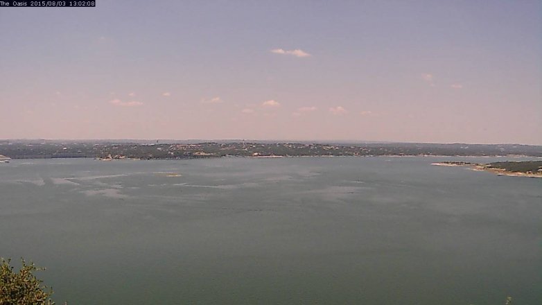 Lake Travis webcam, August 3, 2015 12:10 PM CT