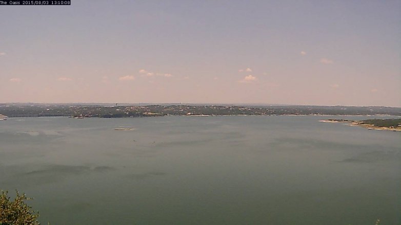 Lake Travis webcam, August 3, 2015 12:15 PM CT
