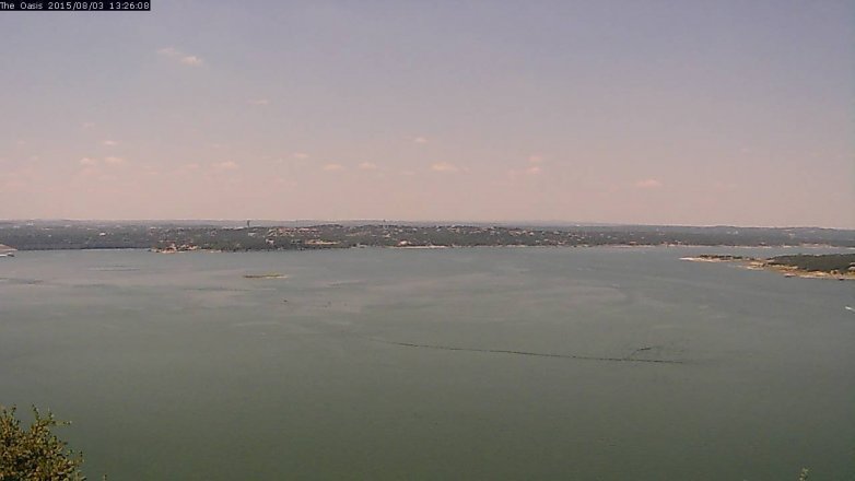 Lake Travis webcam, August 3, 2015 12:30 PM CT