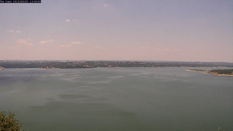 Lake Travis webcam, August 3, 2015 12:45 PM CT