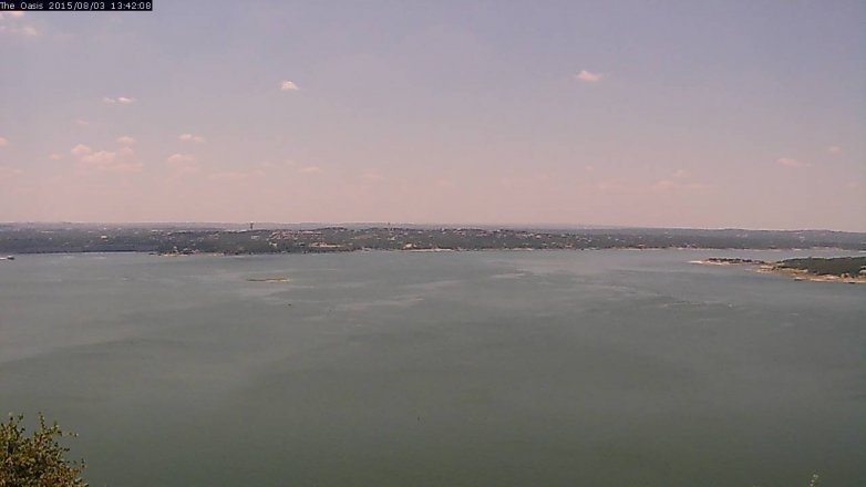 Lake Travis webcam, August 3, 2015 12:50 PM CT