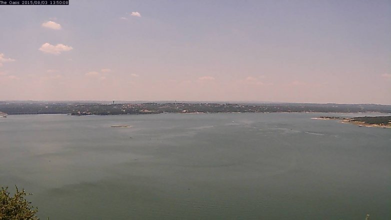 Lake Travis webcam, August 3, 2015 12:55 PM CT