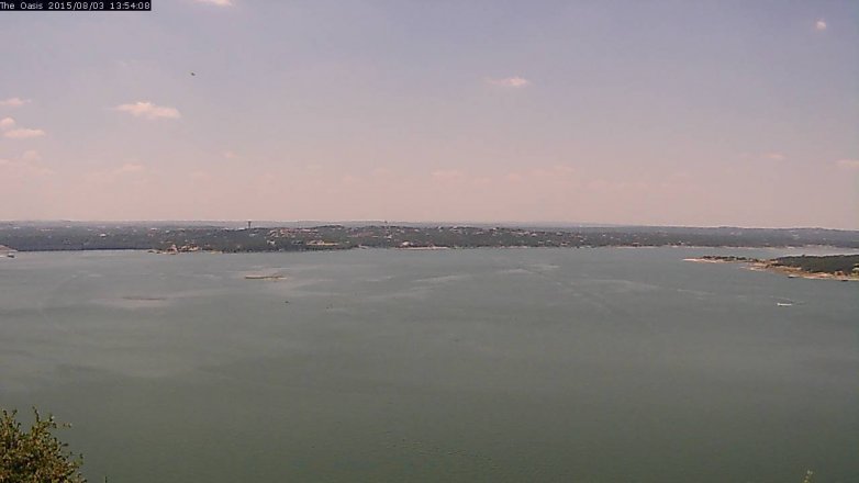 Lake Travis webcam, August 3, 2015 1:00 PM CT