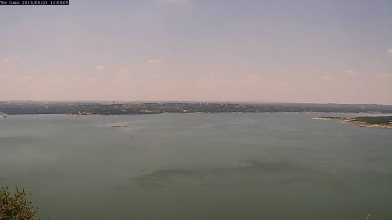 Lake Travis webcam, August 3, 2015 1:05 PM CT