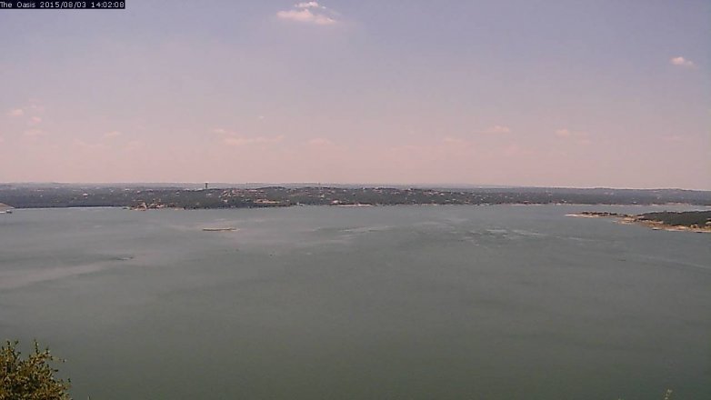 Lake Travis webcam, August 3, 2015 1:10 PM CT