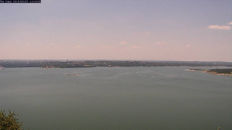 Lake Travis webcam, August 3, 2015 1:20 PM CT