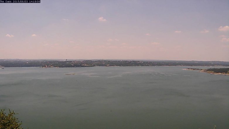 Lake Travis webcam, August 3, 2015 1:25 PM CT