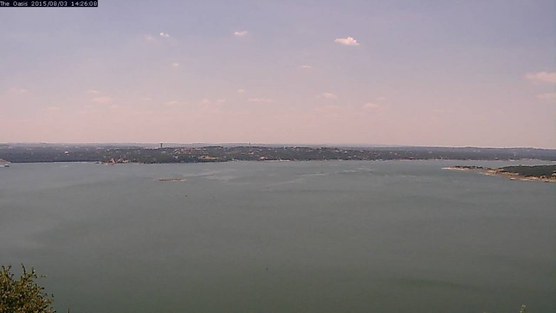 Lake Travis webcam, August 3, 2015 1:35 PM CT