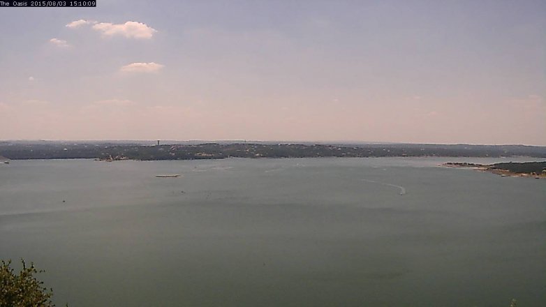 Lake Travis webcam, August 3, 2015 2:15 PM CT