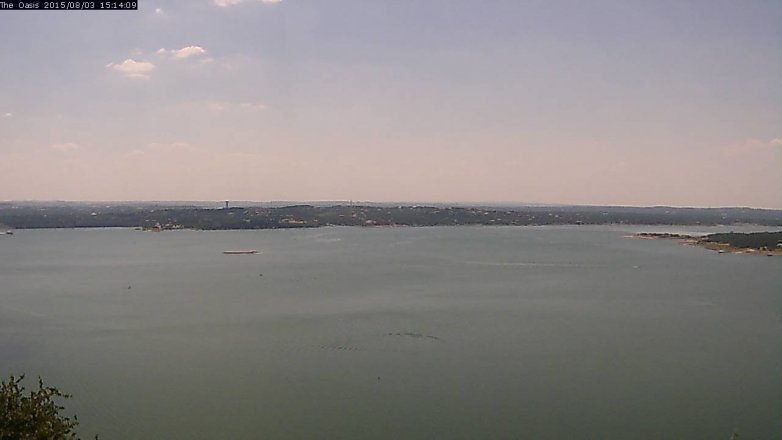 Lake Travis webcam, August 3, 2015 2:20 PM CT