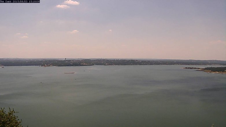 Lake Travis webcam, August 3, 2015 2:25 PM CT