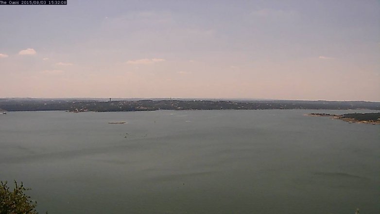 Lake Travis webcam, August 3, 2015 2:40 PM CT