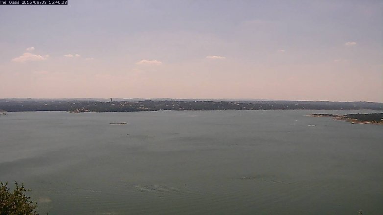 Lake Travis webcam, August 3, 2015 2:45 PM CT