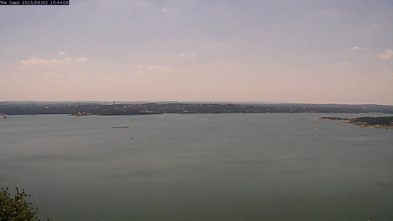 Lake Travis webcam, August 3, 2015 2:50 PM CT