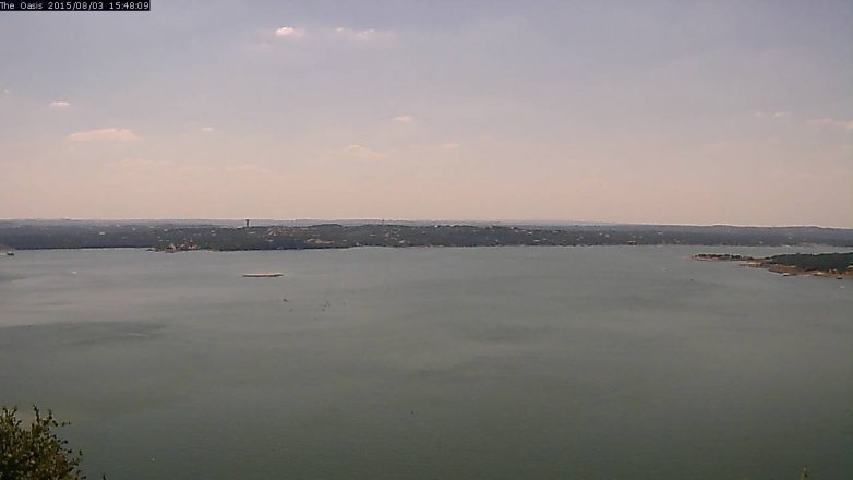 Lake Travis webcam, August 3, 2015 2:55 PM CT