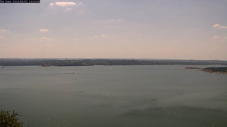Lake Travis webcam, August 3, 2015 3:10 PM CT