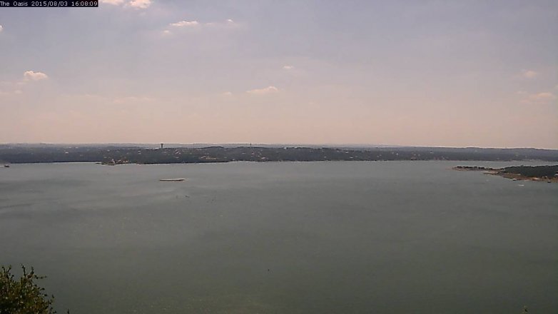 Lake Travis webcam, August 3, 2015 3:15 PM CT