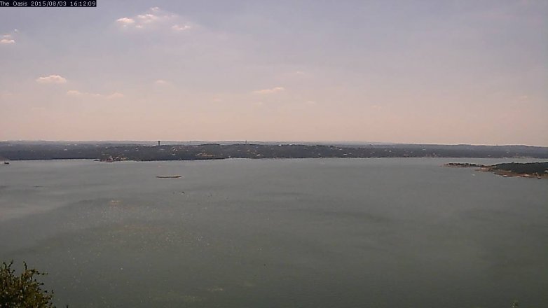 Lake Travis webcam, August 3, 2015 3:20 PM CT