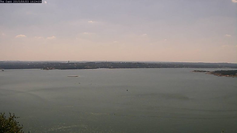 Lake Travis webcam, August 3, 2015 3:30 PM CT